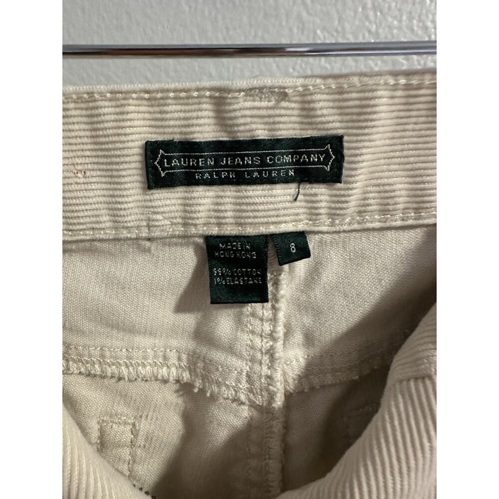 Lauren Jeans Co Ralph Lauren Cream Corduroy Pants Women's Sz 8 Bootcut Academia - Picture 11 of 11